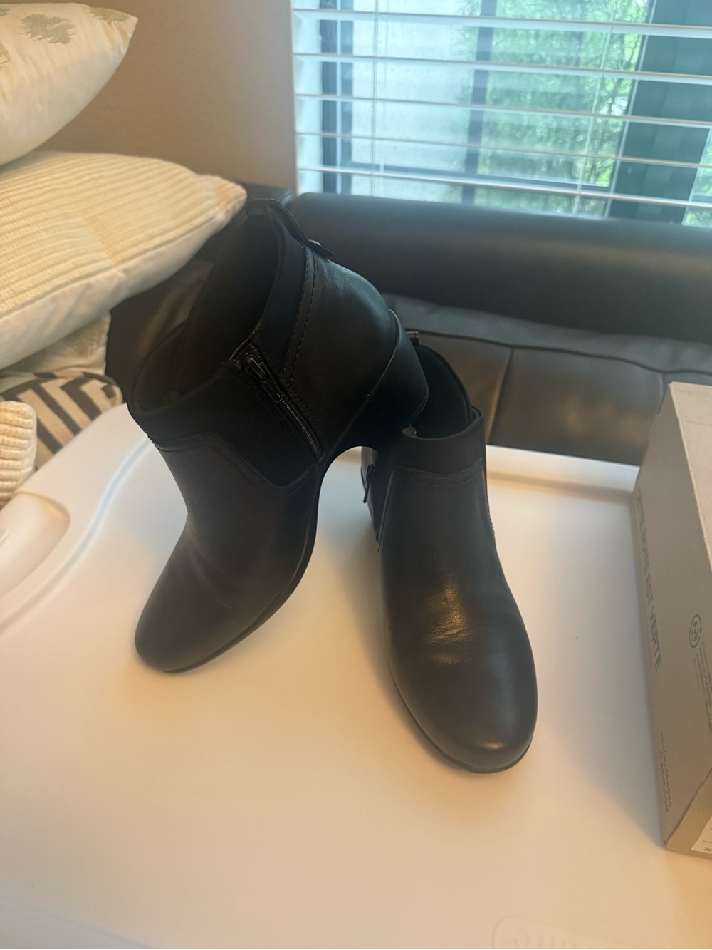 Clarks Black Leather Ankle Booties  Emily Chelsea - Picture 6 of 7